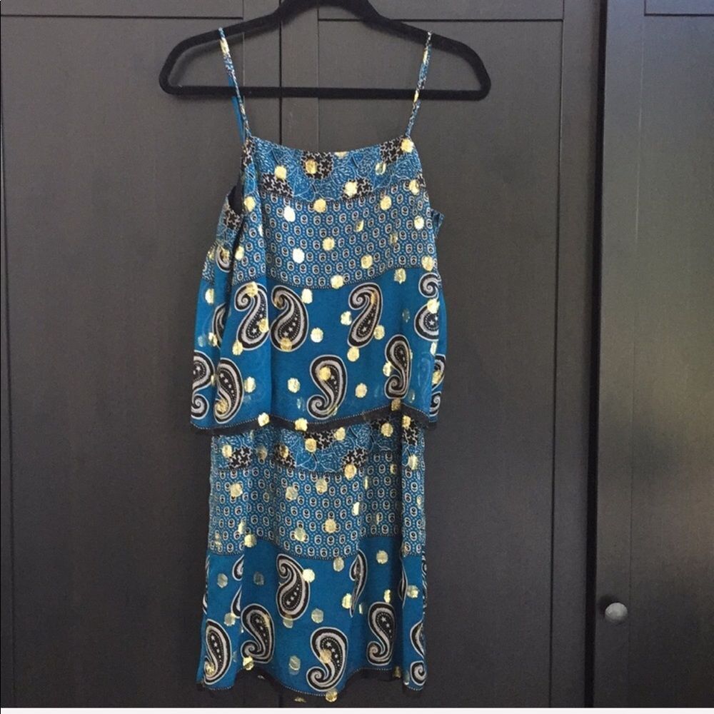 Anna Sui Silk Tiered Paisley Dress